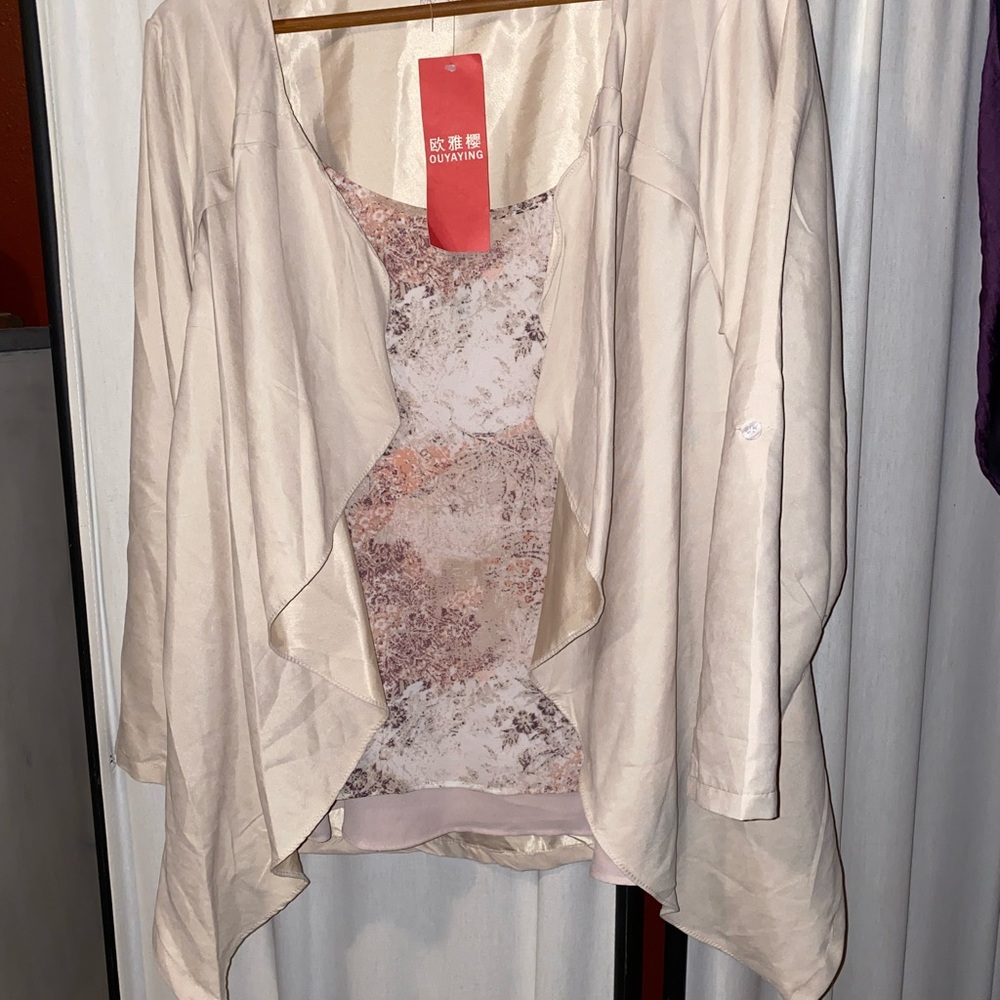 Beige Flowing Jacket-Blazer